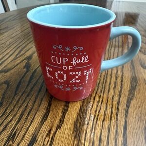 Hallmark Coffee Mug Tea Cup Cup Full of Cozy RED/BLUE (teal) Cocoa WINTER Xmas